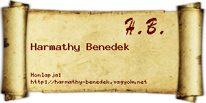 Harmathy Benedek névjegykártya